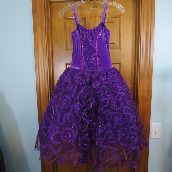 Costume Gallery Purple Ballet Tutu Velvet Sequins Ribbon Flowers Adult Small - Picture 8 of 11